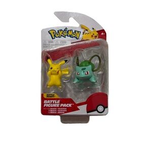 Pokémon battle figures pikachu and bulbasuar